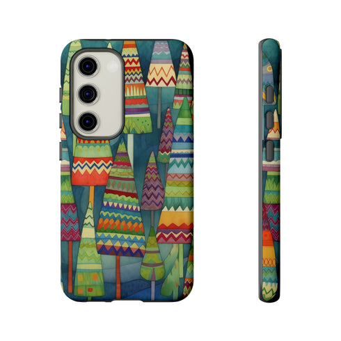 Knitted Christmas Trees - Impact Resistant Phone Case Samsung Galaxy S23 Matte